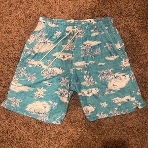 Old Navy Blue Island Swim Trunks. Adult Small.